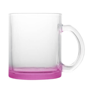 Réf. MugVerreTransp - mauve Mug en verre transparent personnalisable fond mauve