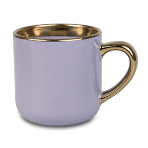 Réf. Mug400OrC-violet Mug violet céramique 400 ml , avec anse et liseret or, imprimable par sublimation
