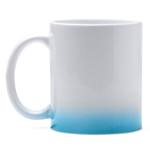 MugFD bleu brillant Mug personnalisable en céramique avec fond couleur dégradé bleu