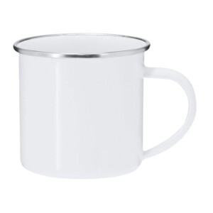 Mini mug métal émaillé blanc à personnaliser par sublimation