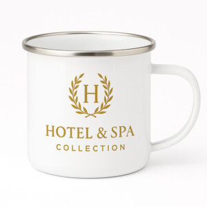 Mini mug métal émaillé avec logo entreprise et texte