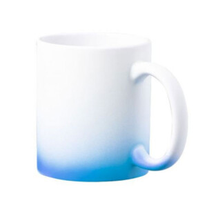 MugFD bleu mat Mug aspect mat personnalisable par sublimation - Contenance 330 ml - Fond dégradé bleu