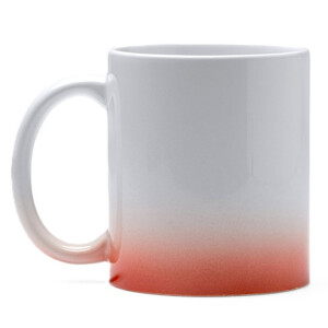MugFD rouge brillant Mug personnalisable céramique 330 ml avec fond de couleur rouge