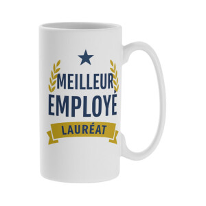 Réf. MugET - blanc Mug personnalisé blanc en céramique personnalisé avec visuel "Meilleur employé"