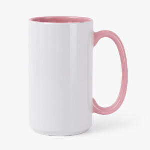 Réf. MugET - rose Mug céramique personnalisable pour entreprises avec intérieur et anse rose. Forme élancée et design.