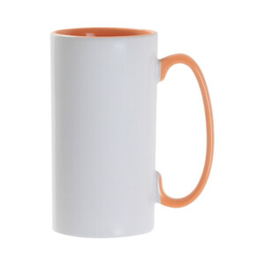 Réf. MugET - orange Mug design élancé avec grande anse, personnalisable par sublimation avec logo entreprise et message publicitaire