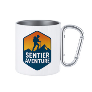 Mini mug 220 ml banc anse mousqueton Mini mug métal blanc personnalisé avec logo