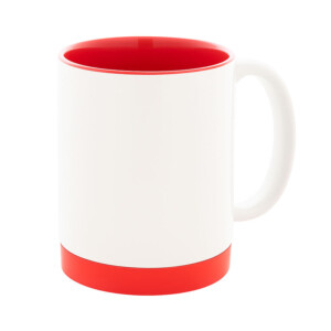 Réf. MugCEmb - rouge Mug intérieur et fond rouge à personnaliser avec logo et texte
