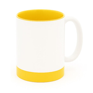 Réf. MugCEmb - jaune Mug antidérapant à personnaliser par sublimation - intérieur et fond jaune
