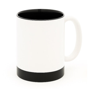 Réf. MugCEmb - noir Mug personnalisable avec intérieur et fond antidérapant noir