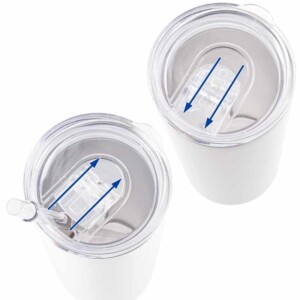 Couvercle avec ouverture coulissante sur tumbler isotherme personnalisable