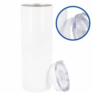 Join sur couvercle d'un tumbler isotherme à personnaliser avec logo entreprise et texte