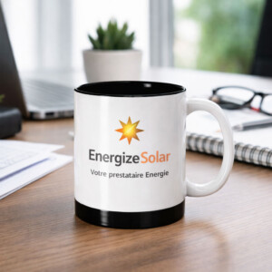 Mug personnalisé entreprise avec logo et slogan - Bas et intérieur noir