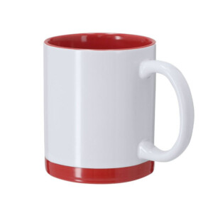Réf. Mugibc - rouge Mug bas et intérieur rouge, à personnaliser par sublimation 350 ml