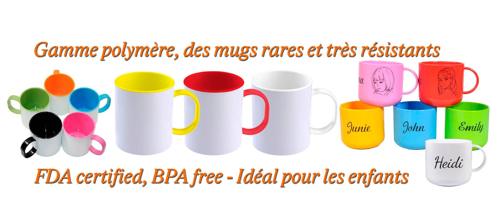 Mugs plastique personnalisés avec couleurs